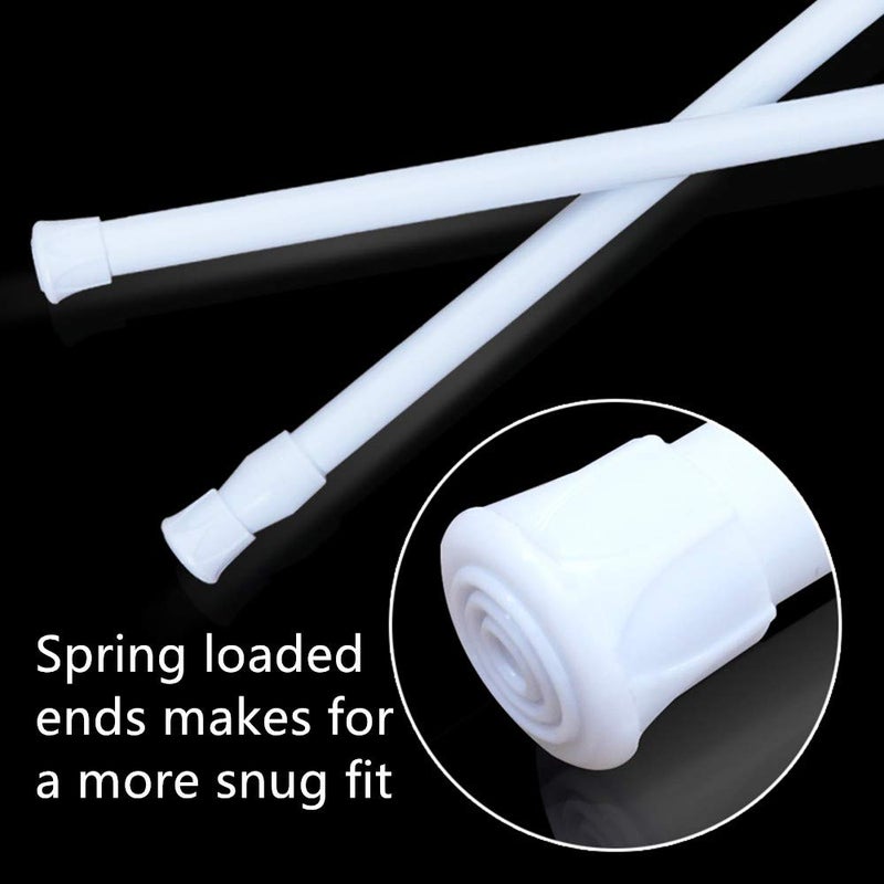 qinnsou Cupboard Bars Tension Rods, 6 Pack 11.8-20 Inches Spring Tensions Rods Steel Adjustable Tension Curtain Rod Shower Rod Closet Rod Window Rods White - Image 5